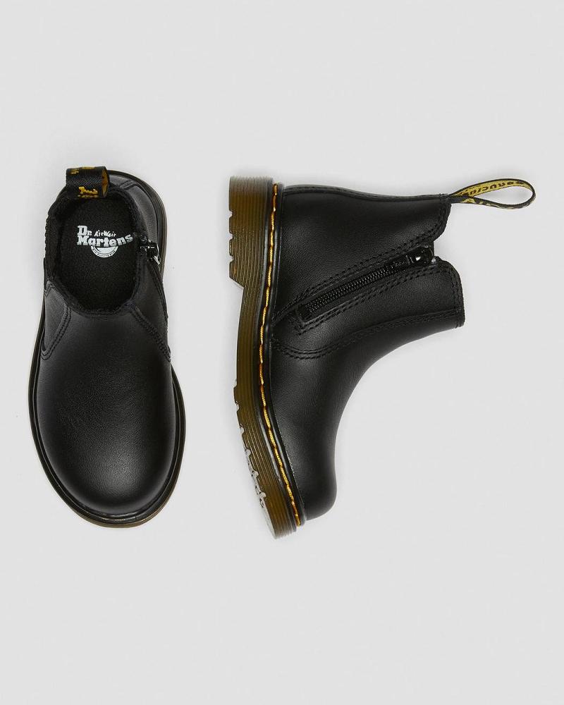 Kids' Dr Martens Infant/Toddler 2976 Softy T Leather Chelsea Boots Black | AU 666VRW